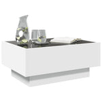 ZNTS Coffee Table with LED White 70x50x30 cm Engineered Wood 847511