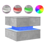 ZNTS Coffee Table with LED Lights Concrete Grey 50x50x40 cm 839857