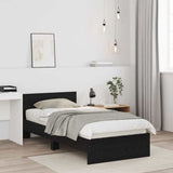 Bed Frame with Headboard Black Oak 90 x 200 cm Engineered Wood 871656