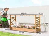 Raised Planter with Trellis, Wooden Raised Bed with Hanging Roof and Drainage Holes for Garden, T3398P552562