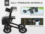 Folding Rollator Walker with Padded Seat, Backrest, Lightweight Walking Frame with Storage Bag, Dual T3398P343467