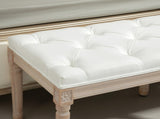 Vintage French Look Bed End Bench - Cream White T3398P343298