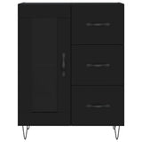 Highboard Black 69.5x34x180 cm Engineered Wood 3189502