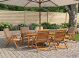 7-Piece Garden Dining Set 7 pcs Natural Solid Acacia Wood 3434623