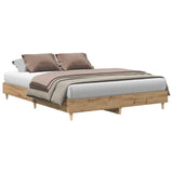 Bed Frame Artisan Oak Engineered Wood, Solid Eucalyptus Wood Double 3328725
