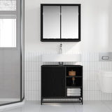 Bathroom Furniture Set 2 pcs Black Oak Engineered Wood 3402404