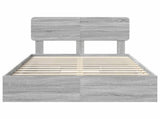 Storage Bed Grey Sonoma 135 x 190 cm Engineered Wood 3412288