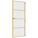 Interior Door Slim Golden 83x201.5 cm Tempered Glass and Aluminium 155133
