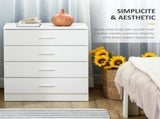 Chest of Drawers, 4 Drawers Storage Cabinet with Metal Rails, Anti-Tip for Playroom, Nursery Room, T3398P344249