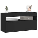 TV Cabinet with LED Lights Black 75x35x40 cm 804393