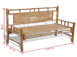 Garden Bench Natural Bamboo 120 cm wide Sturdy Garden Bench 41504
