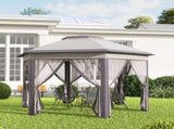 3 x 4m Garden Gazebo Hexagon Pop Up Gazebo Party Tent Canopy Double Roof Instant Shelter with T3398P315420