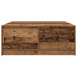Coffee Table with Drawers Old Wood 100x100x40 cm 3328406