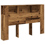 Headboard Cabinet Old Wood 160x18.5x103.5 cm Engineered Wood 856882