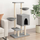 Cat Tree with Sisal Scratching Posts Light Grey 117 cm 172119