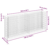 Gabion Raised Bed Galvanised Steel 180x30x90 cm 145635