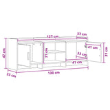 TV Cabinet 130 x 33 x 47 cm Smoked Oak Engineered Wood 8011175
