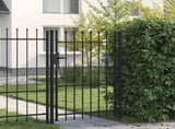 Fence Gate "BOXTEL" Single Door with Spike Top Steel 1x1,5 m Black 146034