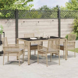 Garden Dining Set 5 pcs Beige Poly rattan 3334881