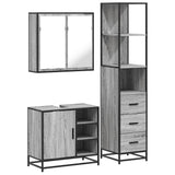 3 Piece Bathroom Furniture Set Grey Sonoma Engineered Wood 3301148