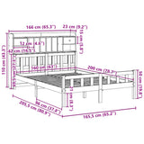 Bookcase Bed without Mattress White 160x200 cm Solid Wood Pine 3322177