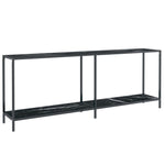 Console Table Black 200x35x75.5 cm Tempered Glass 331709