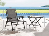 Three-Piece Garden Table and Chair Set - Dark Grey T3398P317837