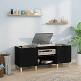 Record Cabinet Black 121x38x48 cm Engineered Wood 831926
