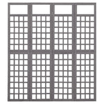 4-Panel Room Divider/Trellis Solid Fir Wood Grey 161x180 cm 316487