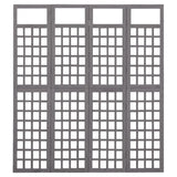 4-Panel Room Divider/Trellis Solid Fir Wood Grey 161x180 cm 316487