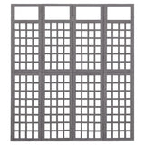 4-Panel Room Divider/Trellis Solid Fir Wood Grey 161x180 cm 316487