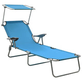 Outdoor Sunbed Blue Powder-coated steel, fabric Standard Foldable 310336