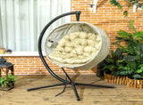 Hanging Egg Chair Outdoor Indoor Garden Swing Chair with Folding Basket, Garden Hanging Chair with T3398P328506