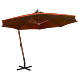 Hanging Garden Parasol with Pole Terracotta 3.5x2.9 m Solid Fir Wood 313771
