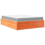 Bed with Mattress Wax Brown 140x200 cm Solid Wood Pine 3281936