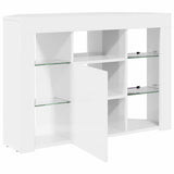 Corner LED TV Cabinet Wall-mounted High gloss White 100x40x68cm 889789