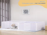 7 Panels Playpen with 3 Doors for Baby Dogs, Two-Room Design Puppy Whelping Box - White T3398P349737
