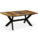 244804 Dining Table Solid Reclaimed Wood and Steel Cross 180 cm