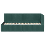 Corner Bed Frame with Headboard Dark green 90 x 190 cm Velvet 42016258