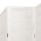 Room Divider 6 Panels White Solid Wood Paulownia 358842
