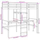 Loft Bed Frame without mattress Wax Brown 90x190cm Solid Wood Pine 3308549
