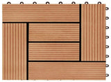 Decking Tile 11 pcs Teak 30 x 30 cm WPC 42046672