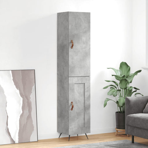Highboard Concrete Grey 34.5x34x180 cm Engineered Wood 3199085