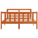 Bed Frame with Headboard without Mattress Wax Brown 140x200 cm 3305779