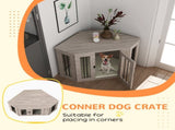 Dog Crate Furniture Side Table, with Cushion, 104 x 55 x 63cm - Walnut Brown T3398P376384