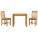 Dining Set 3 pcs Grey Solid Oak Wood 3430311