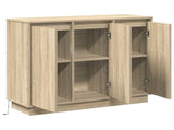 LED Sideboard Sonoma Oak 90 x 32 x 75 cm Engineered Wood 869676