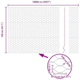 Hexagon Fence Silver 1.4 x 100 m Galvanised steel 42005764