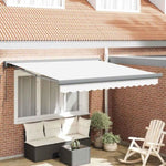 Retractable Awning Manual White 350 x 250 cm Fabric, Metal 3330372