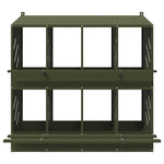 ZNTS Chicken Nesting Box with 8 Compartments Olive Green Metal 864349